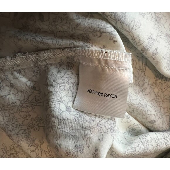 Jane and Delancy Rayon Tunic Top  Women's L  Black Floral  3/4-Sleeve Pull-over - Picture 8 of 9